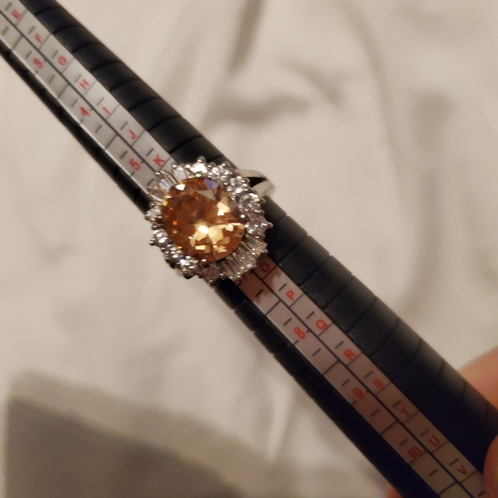 Women's Silver Crystal Statement Ring - image 3